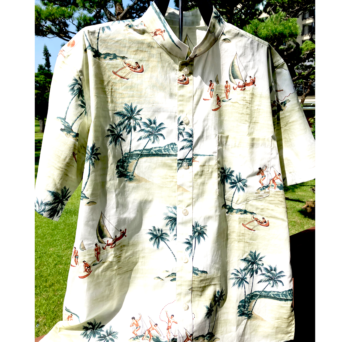 アロハシャツ（男性）ヤシ フリーサイズ