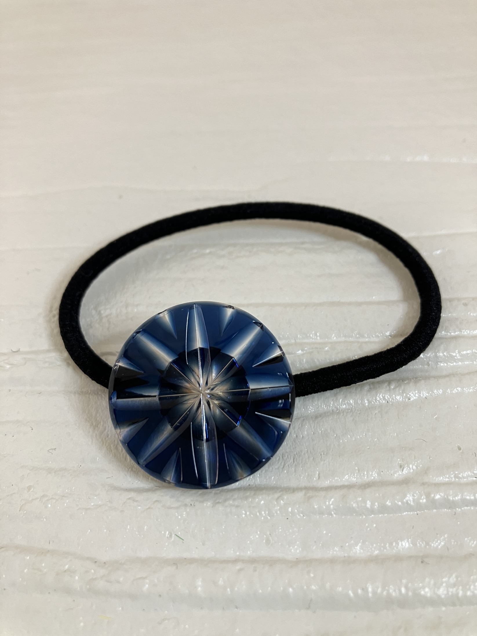 薩摩切子　ヘアゴム　丸／藍