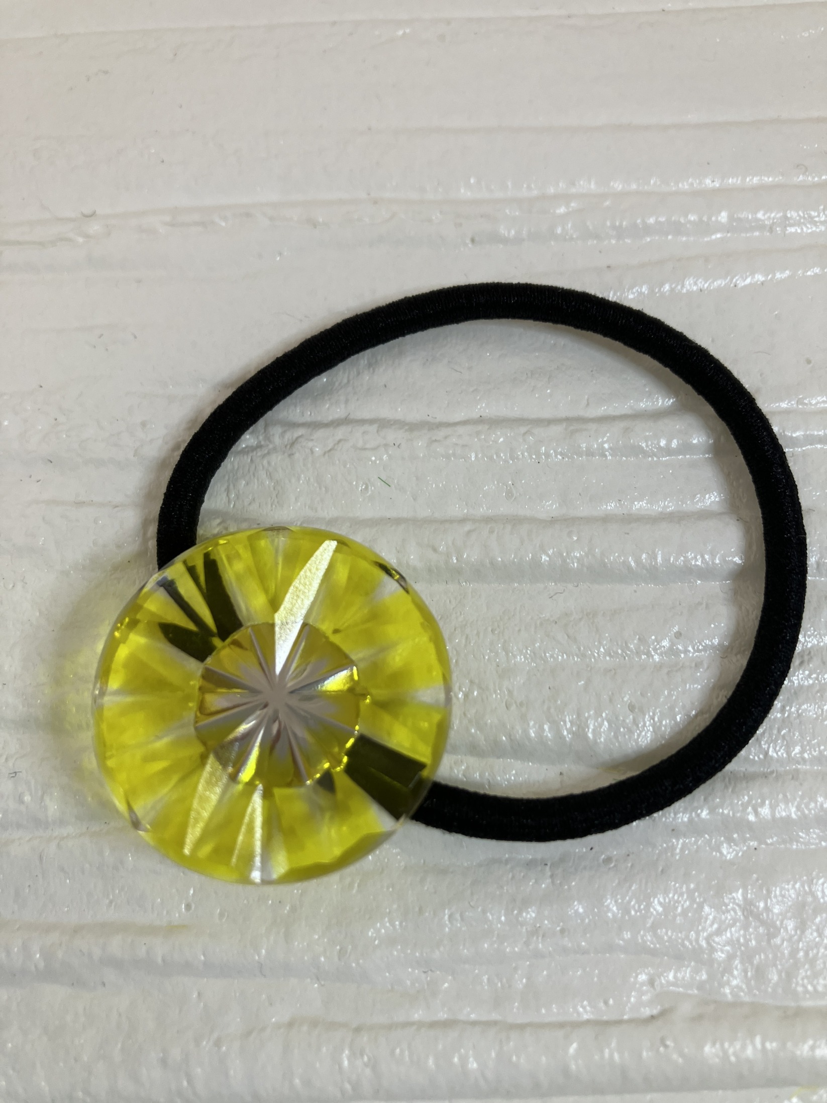 薩摩切子　ヘアゴム　丸／黄